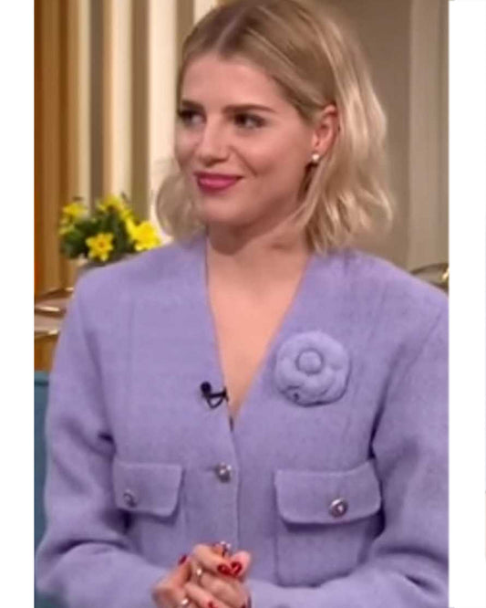 This Morning 2025 Lucy Boynton Lilac Wool Tweed Jacket – Refined Elegance with Modern Flair