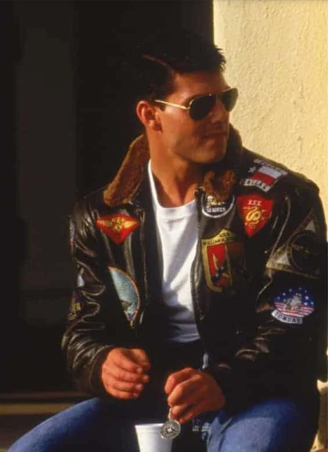 Tom Cruise Top Gun Aviator Leather Jacket RECREATED EDITION