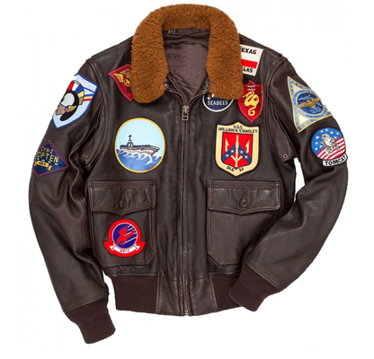 Tom Cruise Top Gun Aviator Leather Jacket RECREATED EDITION