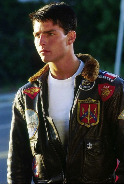 Tom Cruise Top Gun Aviator Leather Jacket RECREATED EDITION