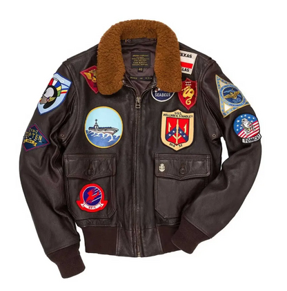 Top Gun G-1 Leather Bomber Shearling Flight Jacket - RECREATED EDITION