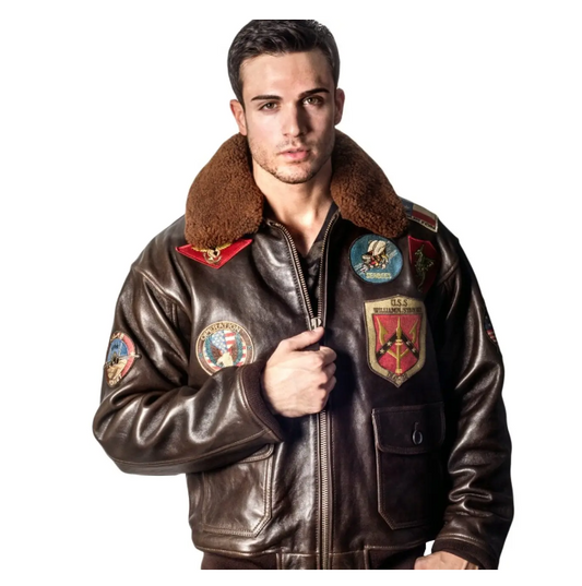 Top Gun Official Bomber Shearling Signature Series Jacket - RECREATED EDITION