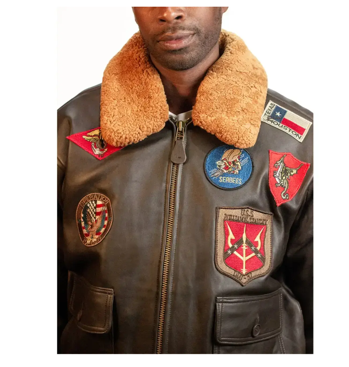 Top Gun Official Bomber Shearling Signature Series Jacket - RECREATED EDITION