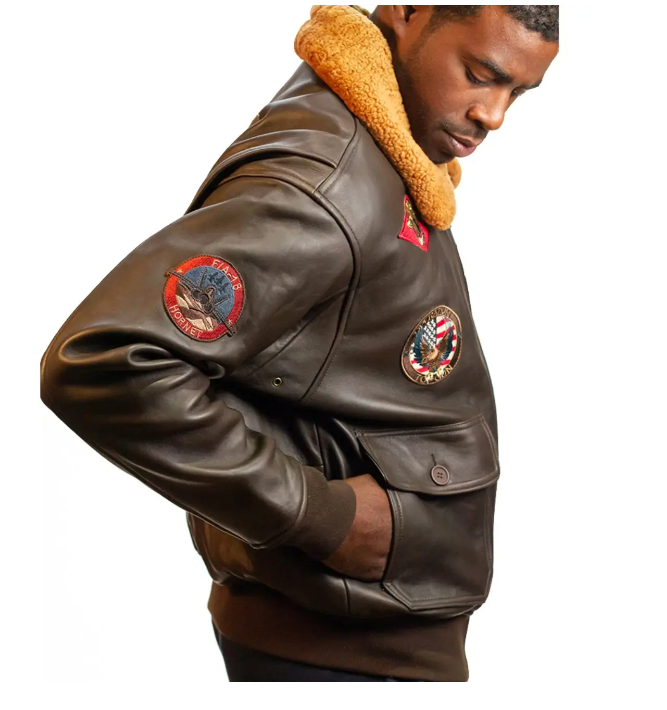 Top Gun Official Bomber Shearling Signature Series Jacket - RECREATED EDITION