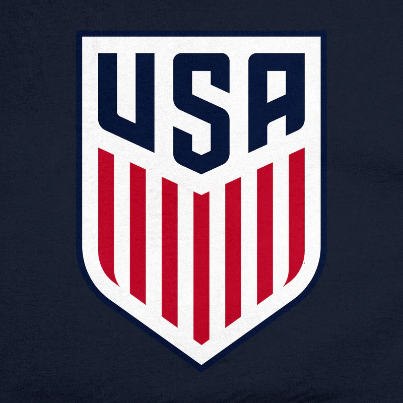 USA logo with blue 'USA' text and red stripes on a navy background