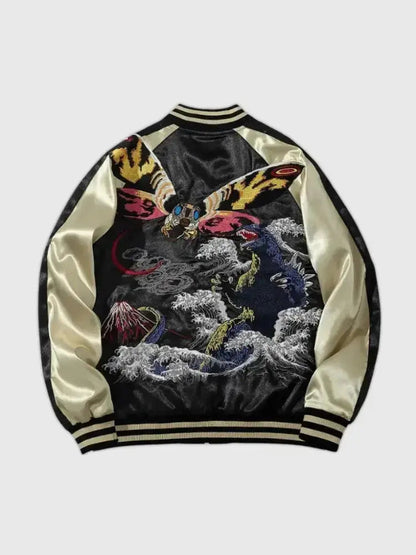 Vest with colorful butterfly design on a light gray background