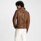 Vintage Leather Biker Jacket For Men