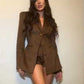 WWE Pay‑Per‑View 2025 Cathy Kelley Brown Suede Blazer — Product Description