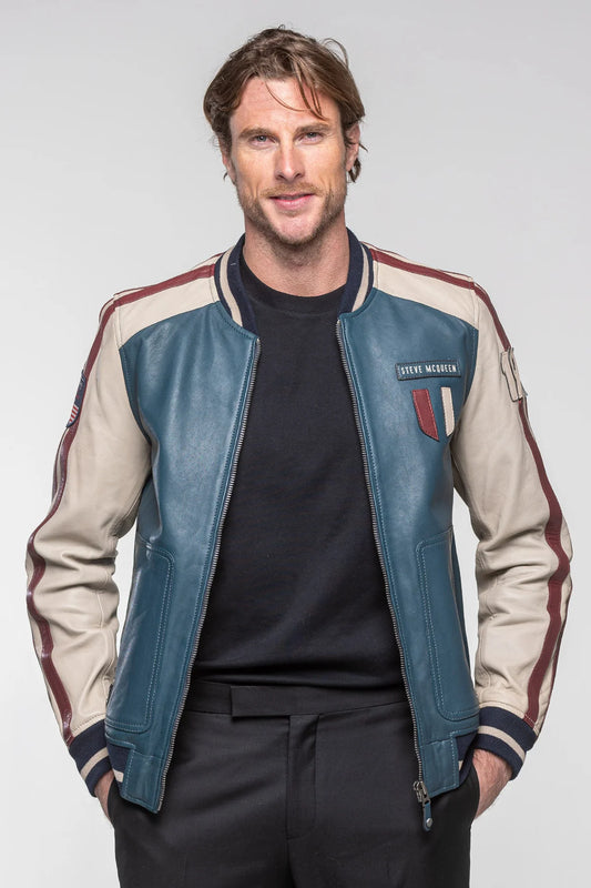 Steve McQueen Walt 5 Men's Royal Blue Leather Jacket