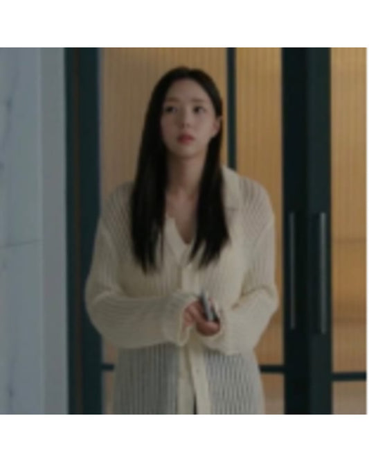 When The Phone Rings Chae Soo-Bin White Knit Cardigan