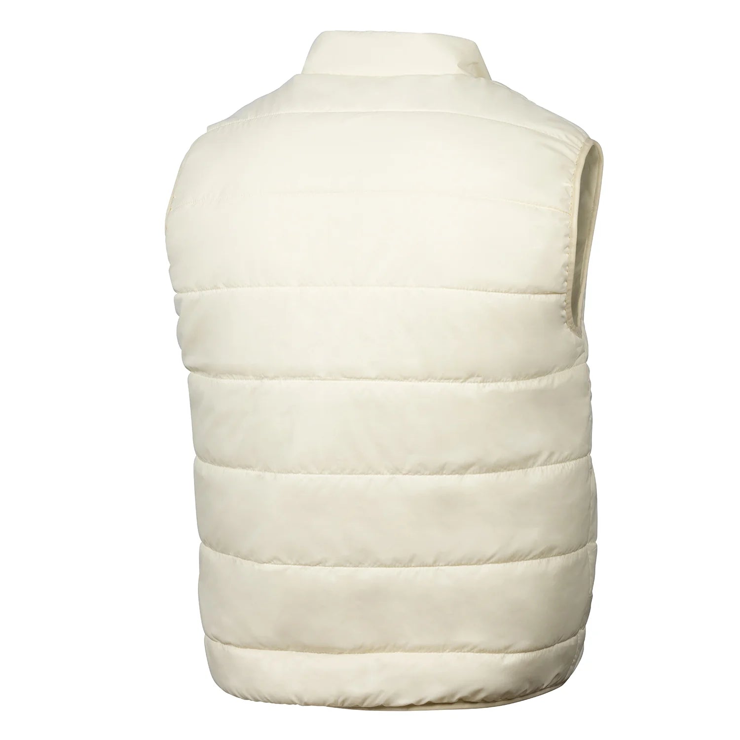 White puffer vest on a white background