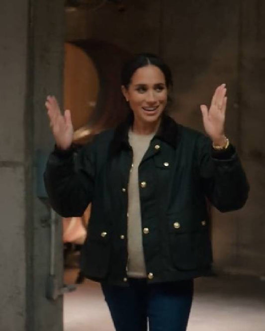 With Love, Meghan Meghan Markle Green Cotton Jacket