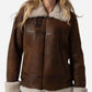 Women B3 Bomber Shearling Brown Leather Jacket