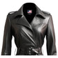 Women Black Leather Coat - Long Leather Coat