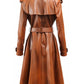 Women Brown Real Leather Coat