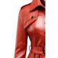 Women’s Red Leather Coat – Bold and Stylish Outerwear