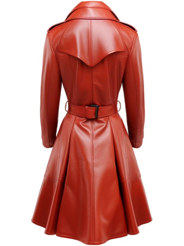 Women’s Red Leather Coat – Bold and Stylish Outerwear