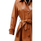 Women’s Tan Leather Coat – Elegant and Stylish Outerwear