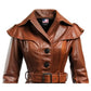Women’s Vintage Brown Distressed Leather Coat – Classic Timeless Style