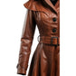 Women’s Vintage Brown Distressed Leather Coat – Classic Timeless Style