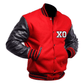 The Weeknd Xo Jackets Casual Baseball Red/Black Wool & Letaher Varsity Jacket