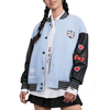 XO Hello Kitty The Weeknd Xo Jackets Sky Blue & Black Varsity Jacket