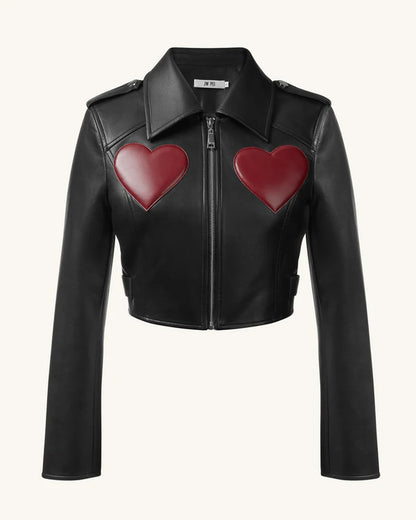 WWE Raw 2025 Gionna Daddio Red Hearts Leather Jacket — Product Description