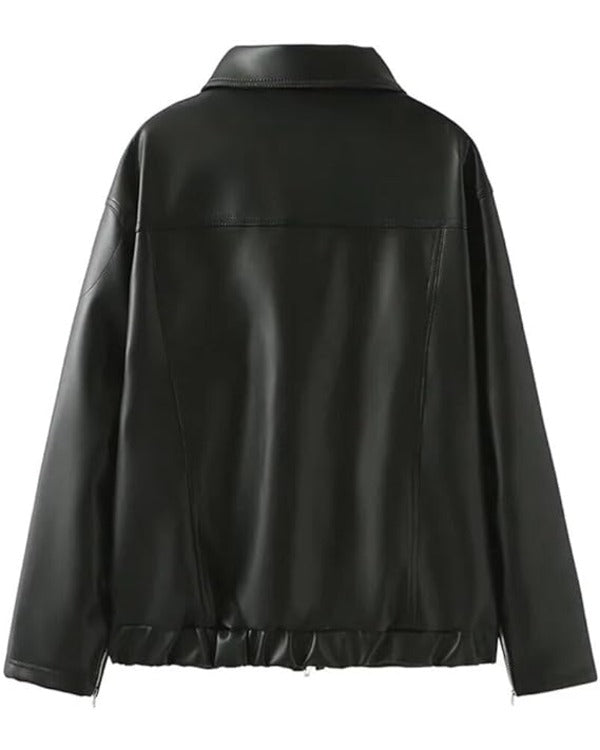 WWE NXT 2025 Carla Gonzalez Pink Bow Black Leather Jacket — Product Description