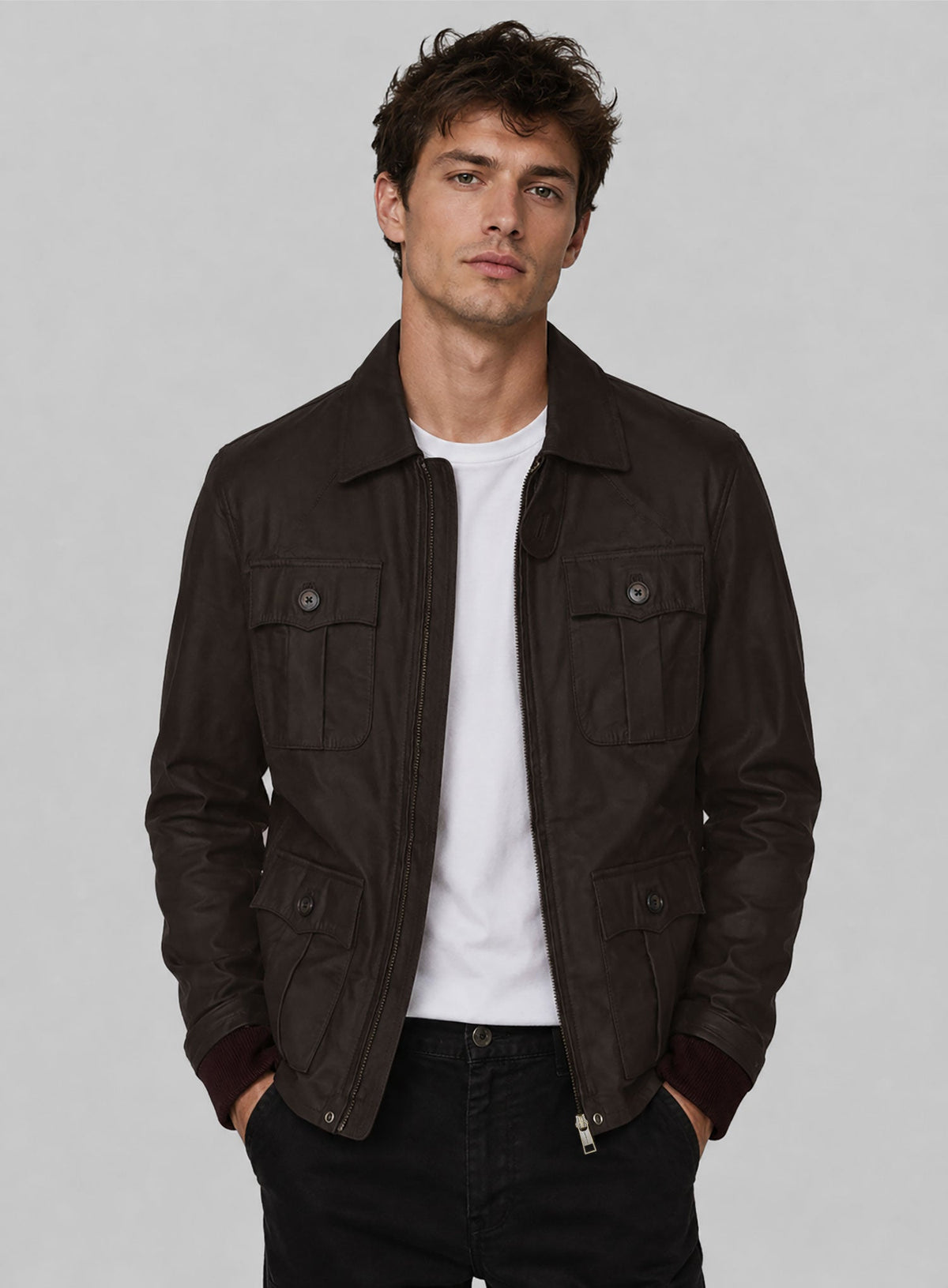 Aaron Eckhart Leather Jacket view 5