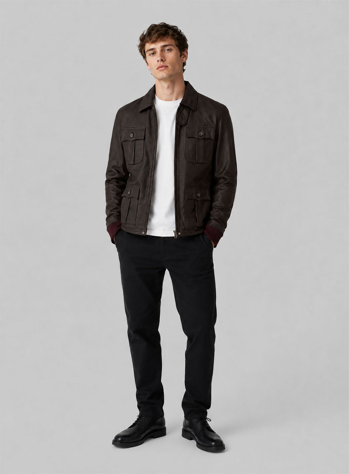 Aaron Eckhart Leather Jacket view 6