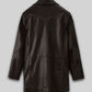 Aaron Eckhart Love Happens Black Leather Trench Coat – back view