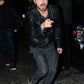 Aaron Paul Arcade Fire Concert Black Leather Jacket – Aaron Paul wearing the look, photo 2