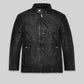 Aaron Paul El Camino Breaking Bad Black Leather Jacket – front view