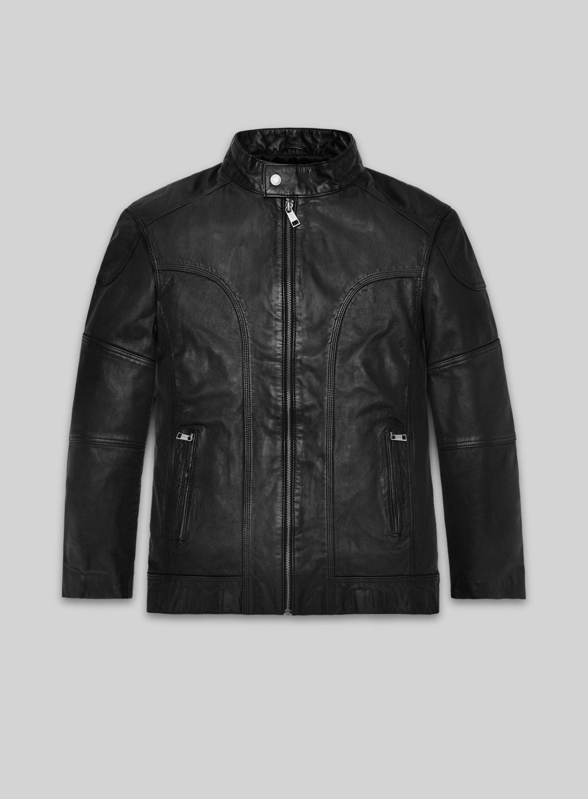 Aaron Paul El Camino Breaking Bad Black Leather Jacket – front view