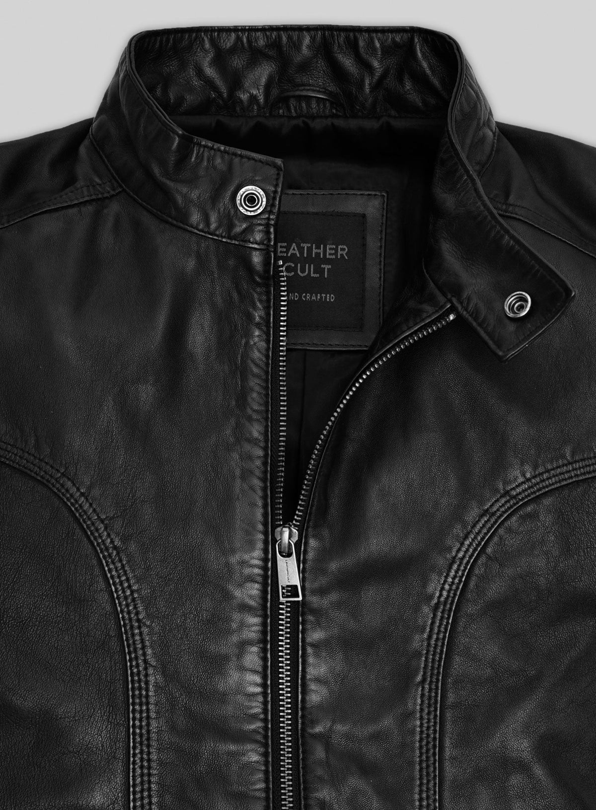 Aaron Paul El Camino Breaking Bad Black Leather Jacket – close-up detail of hardware and pockets