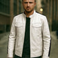 Aaron Paul Need for Speed White Leather Jacket – worn look