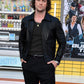 Aaron Taylor-Johnson Bullet Train Premiere Black Leather Jacket – worn look