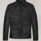 Aaron Taylor-Johnson Bullet Train Premiere Black Leather Jacket – front view