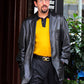 Adam Sandler Uncut Gems Black Leather Blazer – celebrity inspiration look