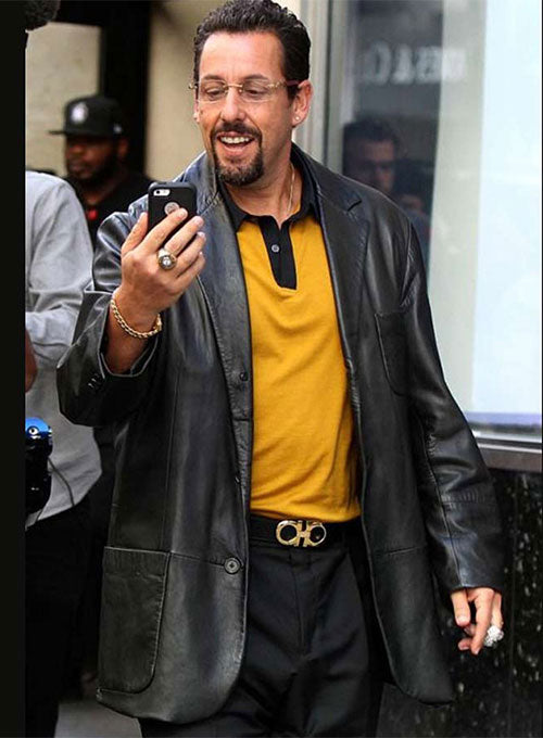 Adam Sandler Uncut Gems Black Leather Blazer – celebrity inspiration look
