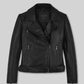 Adele Exarchopoulos Black Leather Jacket – front view