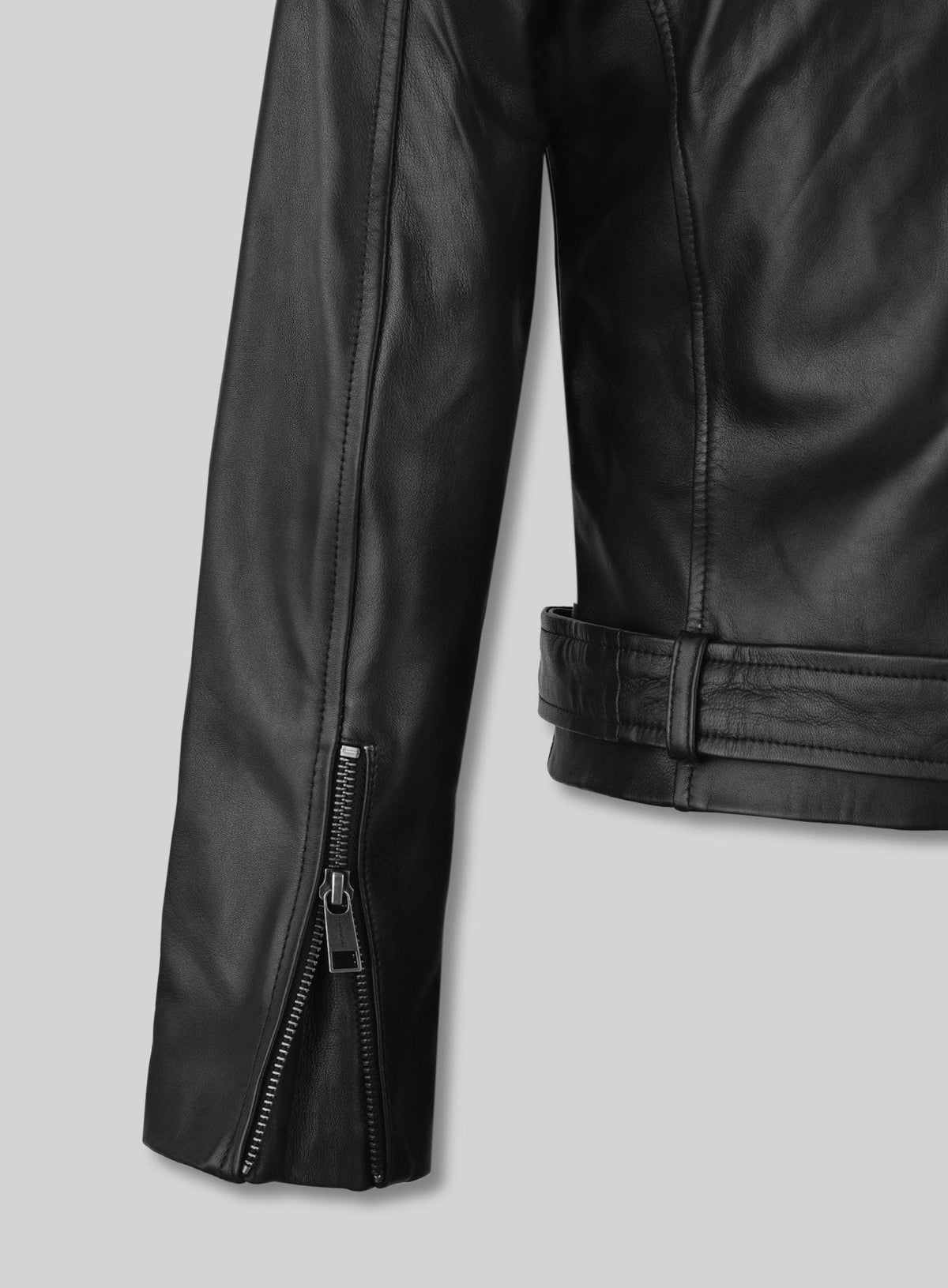 Adele Exarchopoulos Black Leather Jacket – close-up and worn views