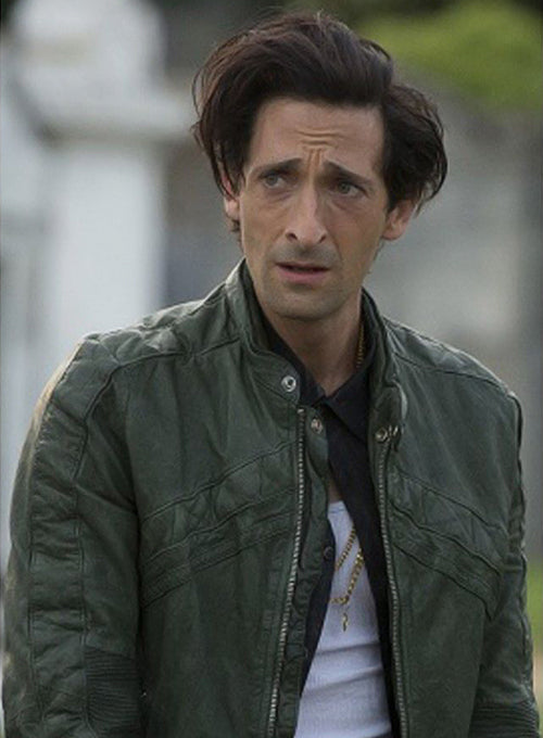Adrien Brody American Heist Black Leather Jacket – Adrien Brody celebrity photo in American Heist