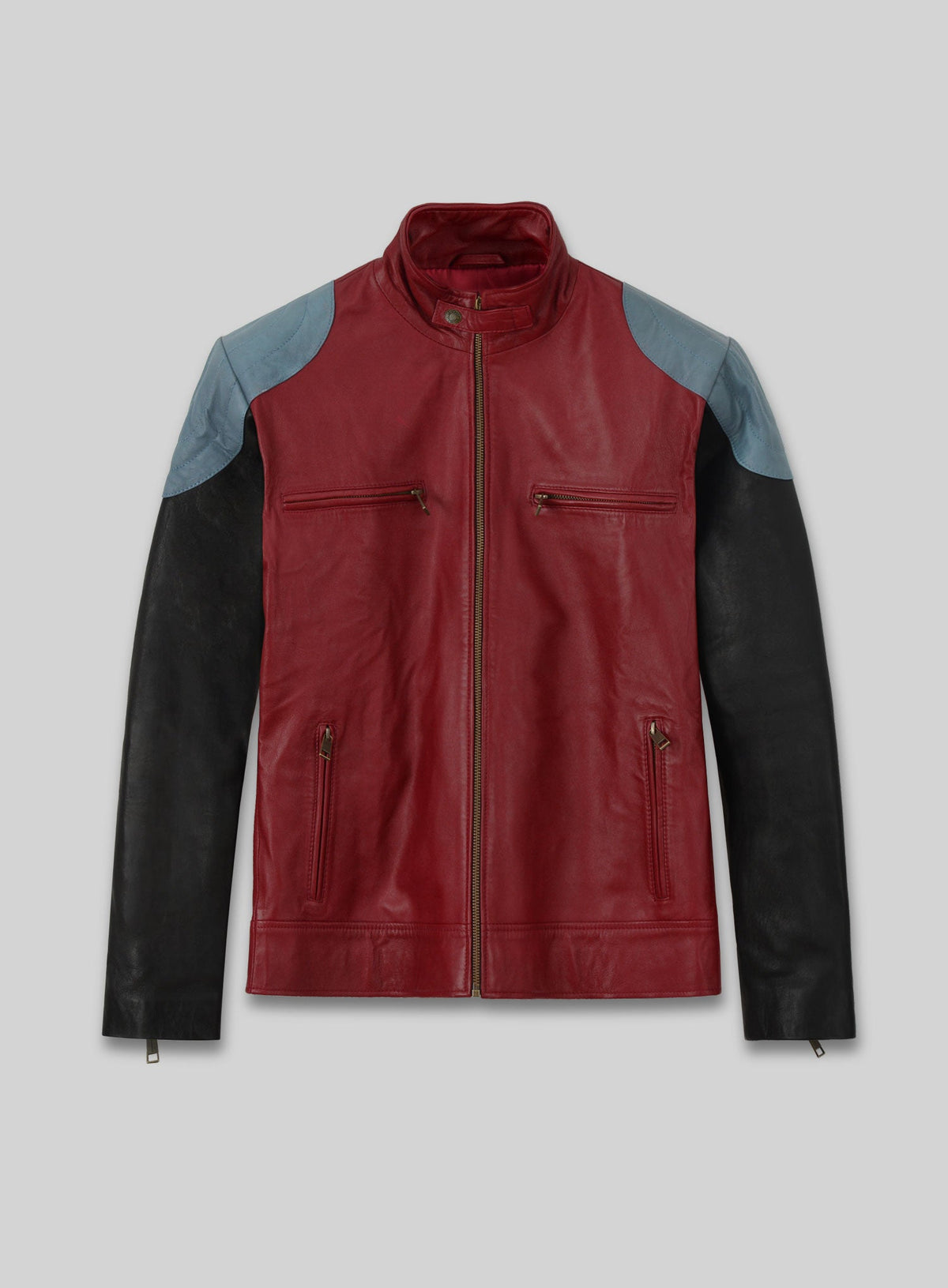 Akon Black Leather Jacket – front view
