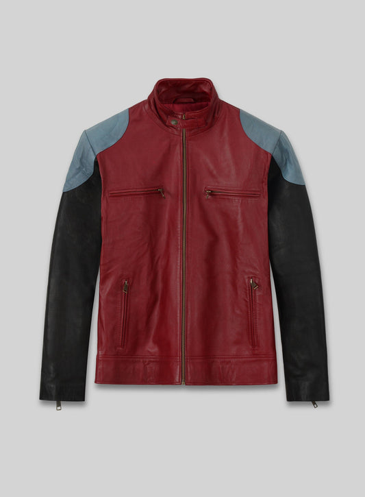 Akon Black Leather Jacket – front view