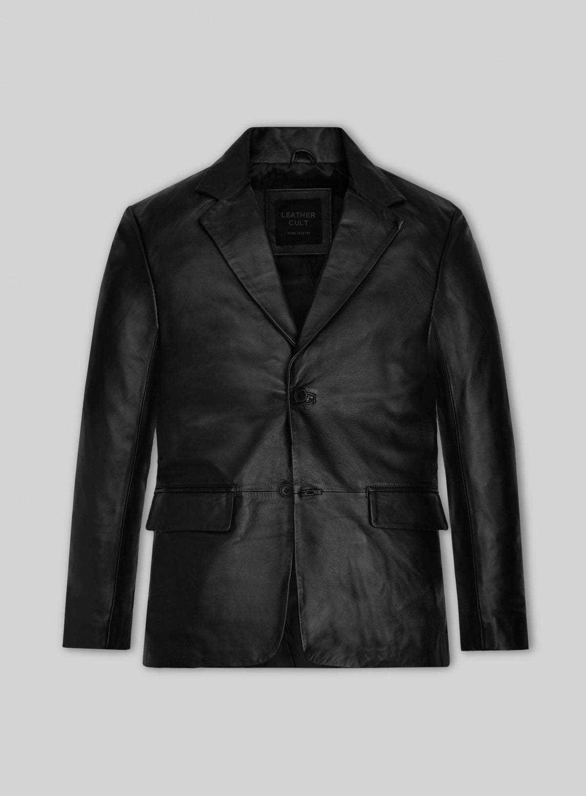 Al Pacino Black Leather Blazer – front view