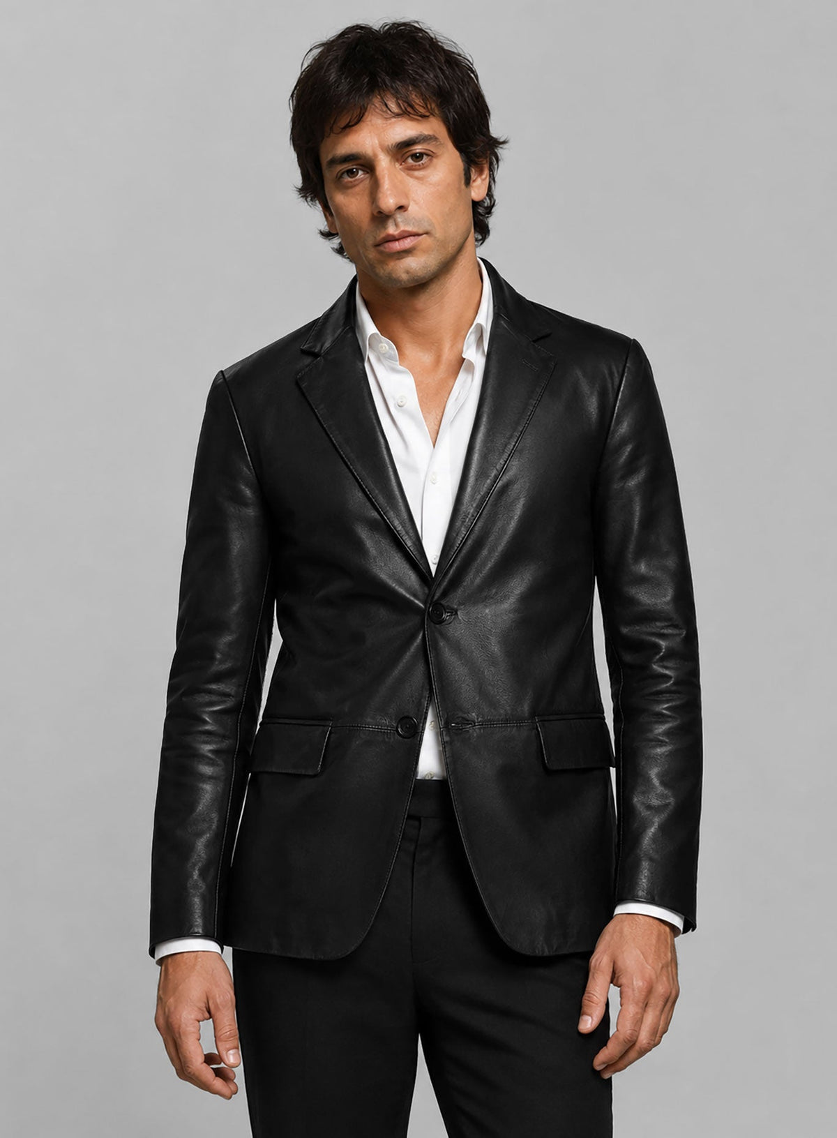 Al Pacino Black Leather Blazer – worn look