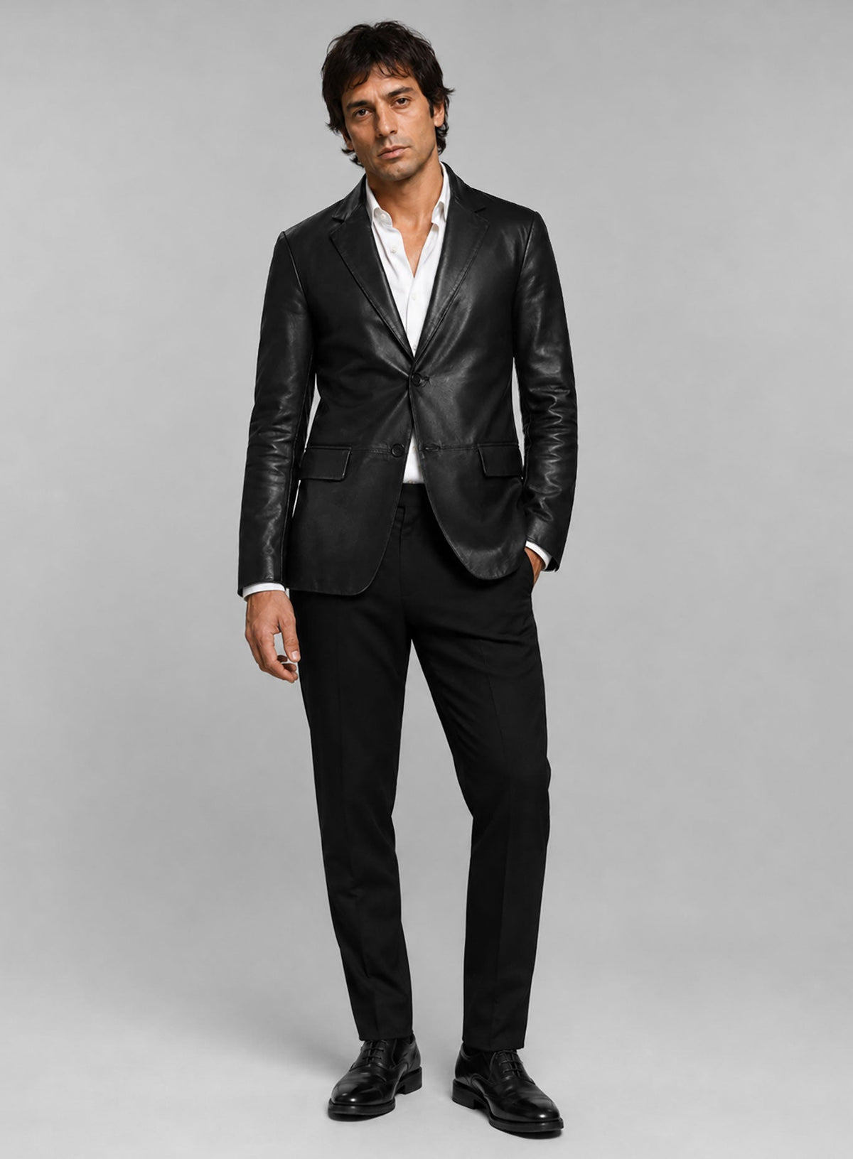 Al Pacino Black Leather Blazer – worn look