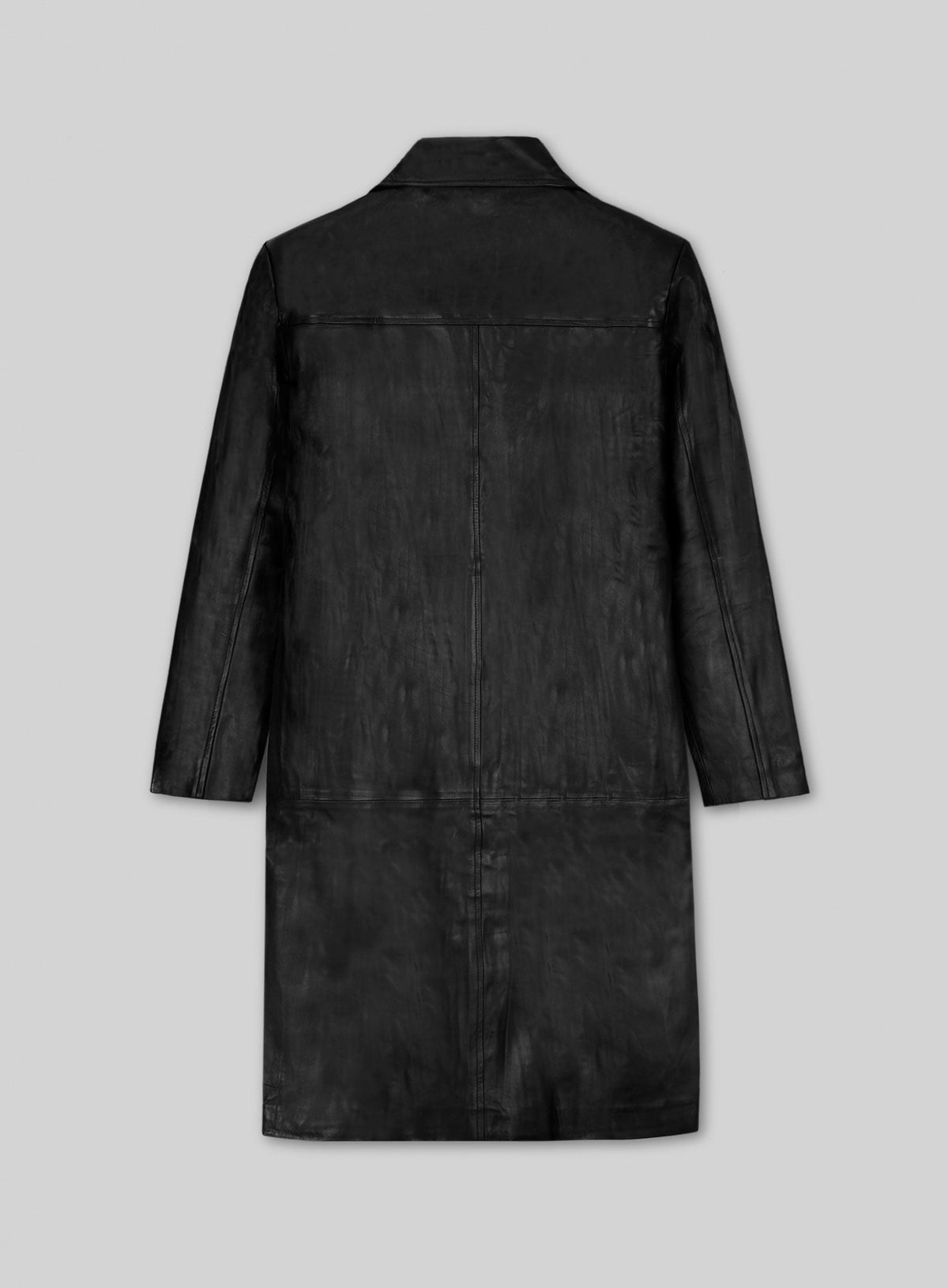 Al Pacino Insomnia Black Leather Trench Coat – back view