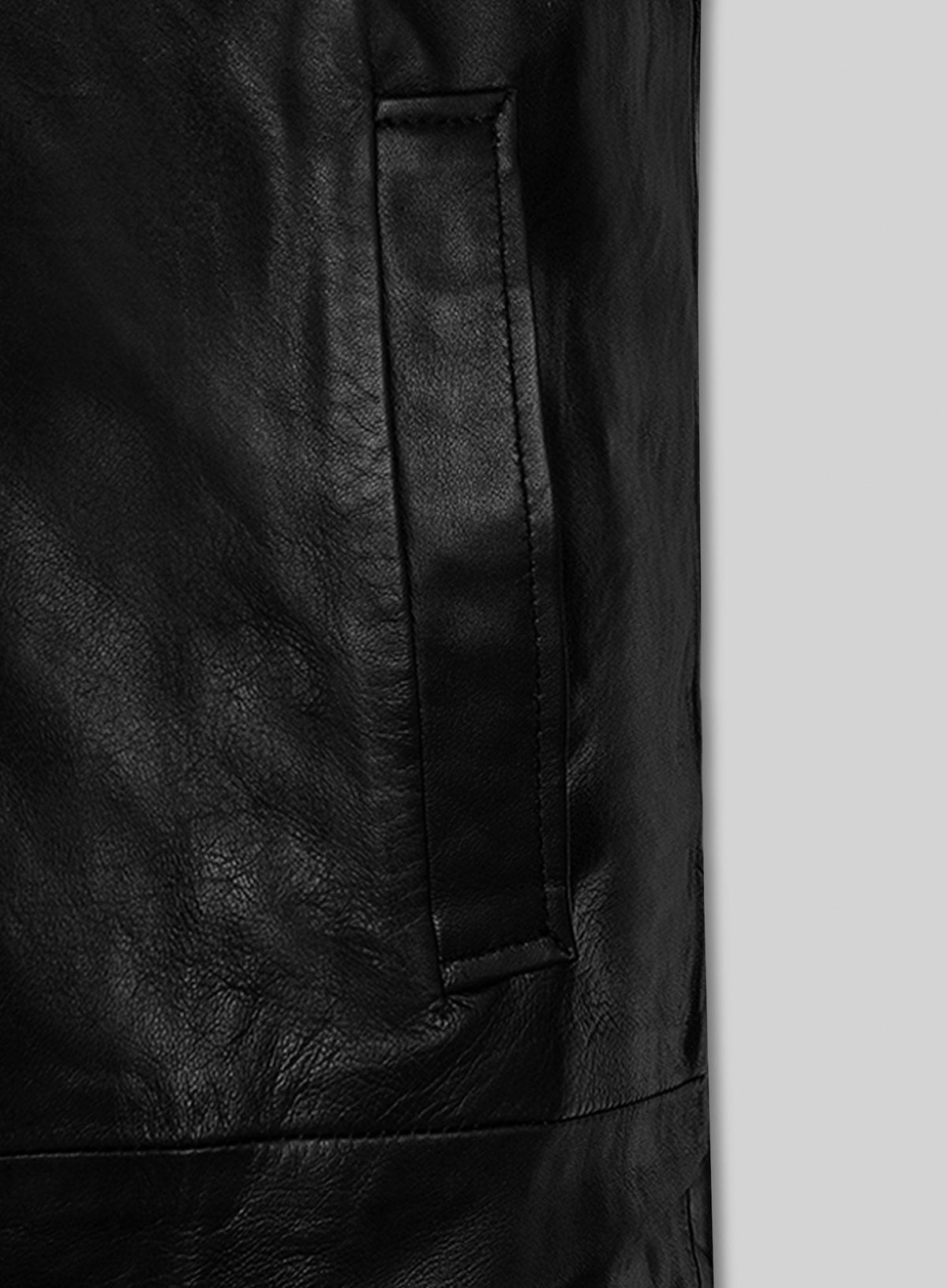 Al Pacino Insomnia Black Leather Trench Coat – close-up detail of hardware and pockets